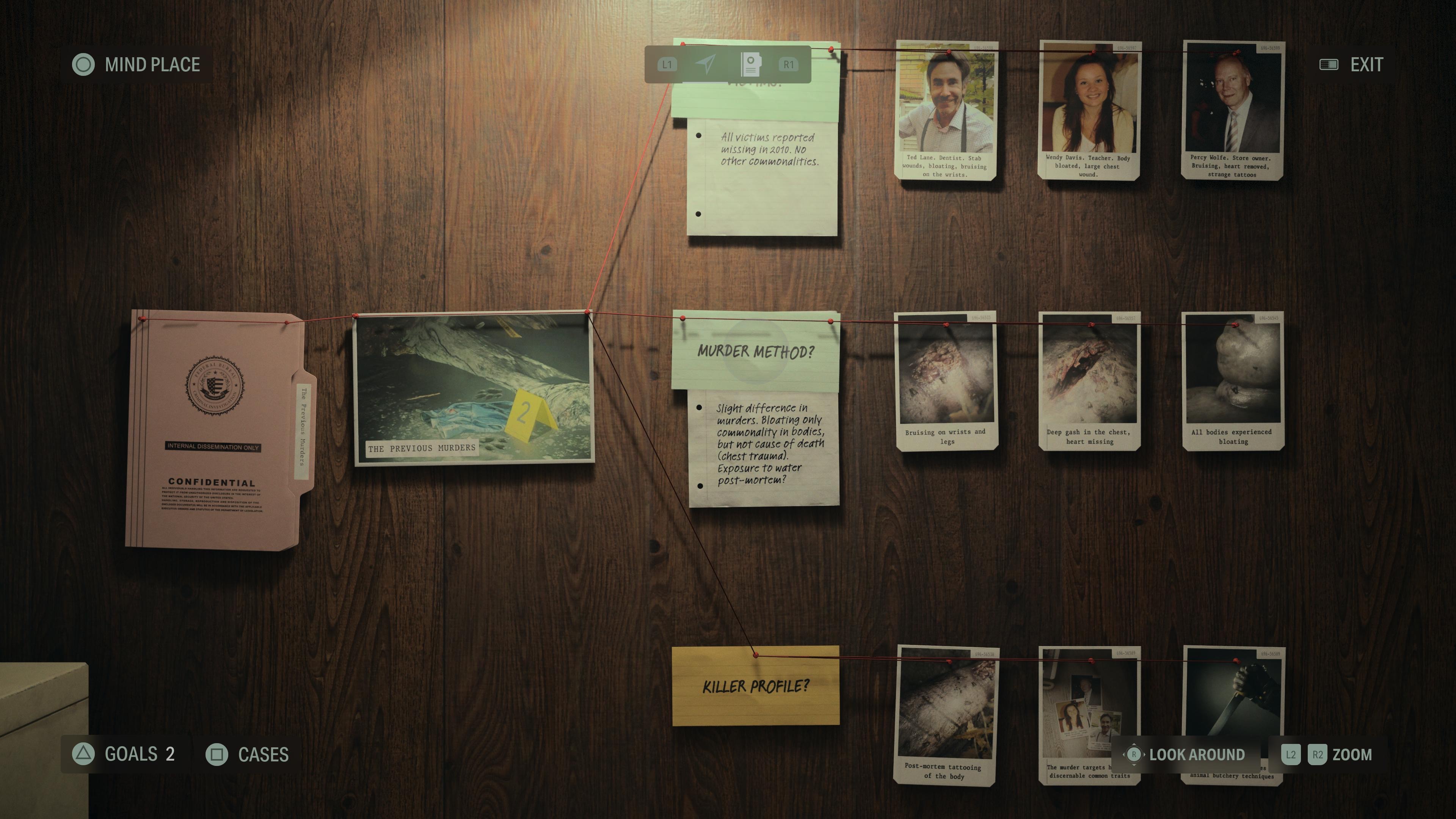 A wall with polaroids and notes pinned on it